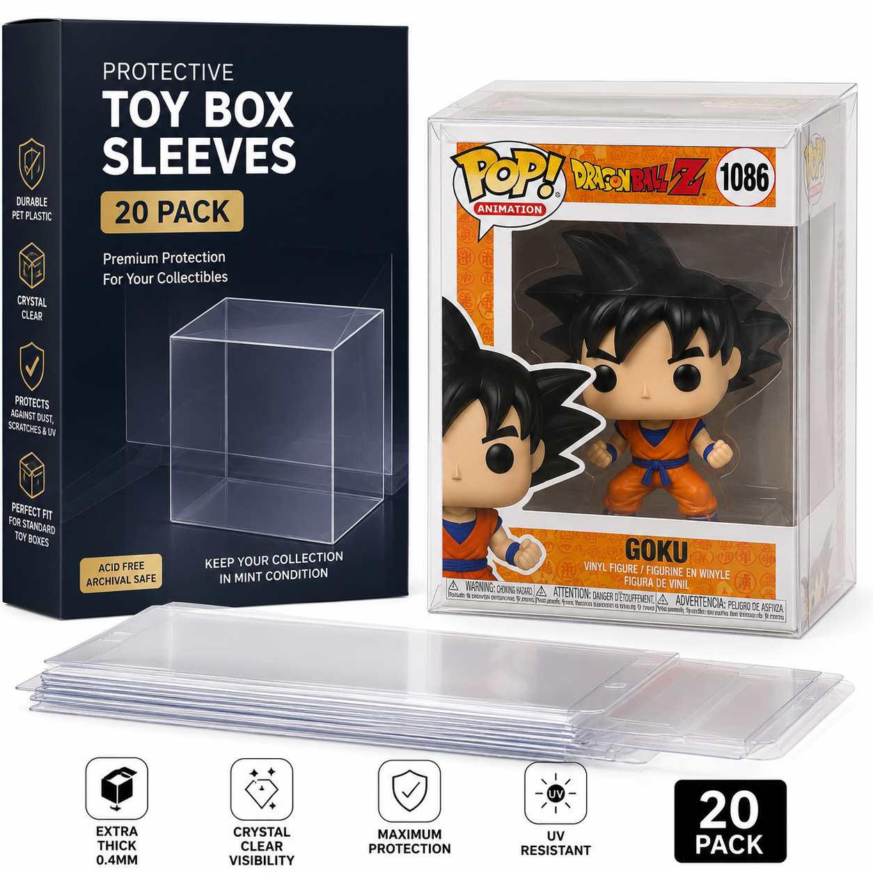 Protective Toy Box Sleeves 20 Pack